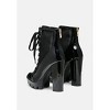 Peepque Peep Toe Lace Up Booties Women - 3 of 4