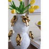 Dexmalle White Two-Tiered Ceramic Vase with Gold Bird Accents - 4 of 4