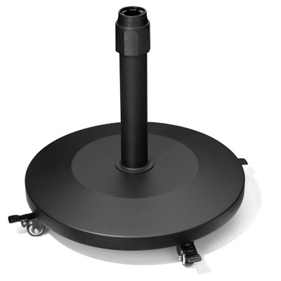 Pellebant Umbrella Base Patio with 4 Wheels, 55lbs Round Heavy Duty Concrete Stand for Outdoor Market Umbrella