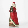 Jim Shore 12.0 Inch Seasonal Swag Santa With Poinsettia Garland Santa Figurines - 3 of 3