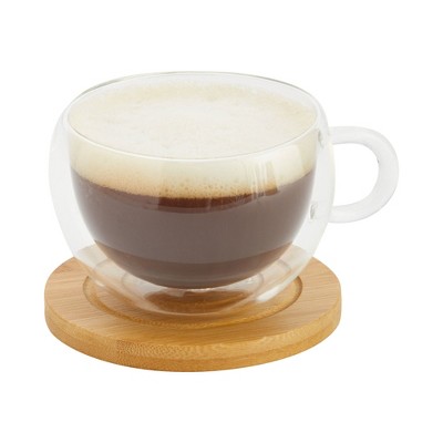 Eco-Friendly Bamboo Round Coasters Set with Holder