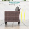 Sonkuki 3-Piece Patio Sofa Set Outdoor Wicker Rattan Furniture Set Conversation Set with Side Table, Cushions - 3 of 4
