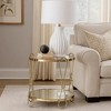 Royal Hampton End Table with Mirrored Top and 1 Bottom shelf, Gold and Clear - 2 of 4