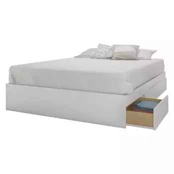 Aura 3 Drawer Storage Bed With Headboard - Queen - White - Nexera : Target