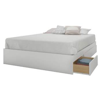 Aura 3 Drawer Storage Bed with Headboard - Full - White - Nexera
