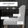 Vatros Modern Bar Stools, Tufted Upholstered Barstools, Pub Chairs with Back, Rubber Wood Legs for Kitchen, Dinning Room, Set of 2 - 4 of 4