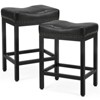 DOMETOUR Saddle Bar Stools Set of 2 Kitchen Stools Sturdy Steel Frame - 2 of 4