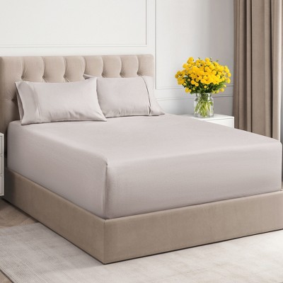 100% Cotton 400 TC 4 Piece Sheet Set - Extra Deep Pocket for 18"-24" Mattresses - CGK Linens