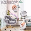 QingMoon Fluffy Office Chair, Adjustable Desk Chair, Faux Fur Computer Chair, Swivel Vanity Chair with Chrome Base for Living Room, Study - 2 of 4