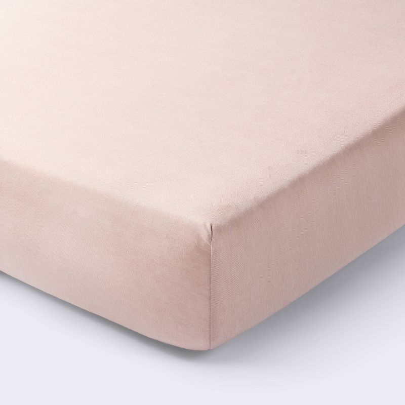 Polyester Rayon Fitted Crib Sheet - Heirloom Pink - Cloud Island&#8482;, 1 of 6