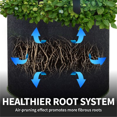 Garnen 5-Pack Black Fabric 5 Gallon Garden Grow Bags