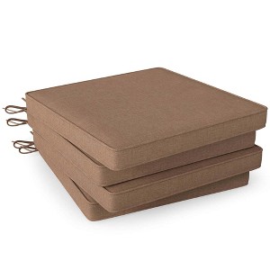 Costway Outdoor Chair Cushion Set of 2/4/6 Waterproof Fade-Resistant Olefin Seat Cushions Brown/Navy/Gray/Black - 1 of 4
