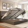 AMERLIFE Lift Up Storage Bed Frame with Vertical Channel Tufted Headboard and Wingback - 3 of 4