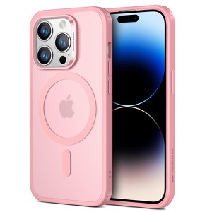 BONGEEK HaloLock iPhone 14 Pro Case - MagSafe Compatible, Military-Grade Shockproof & Yellowing Resistant, Classic Hybrid Frosted Magnetic -Pink - 1 of 4
