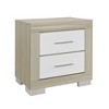 Vynxaria White Nightstand, Two-Toned Finish, Bar Handle Style, Spacious Drawers (18 7/8"x11"x4 2/8"), Block Style Legs - 2 of 4