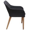 vidaXL Outdoor Patio Chairs Set with Cushions, Poly Rattan Furniture, Lightweight, Water-Resistant, 2 Pieces, Black - 4 of 4