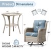 Gymojoy Outdoor Swivel Chairs with Side Table Glider Chairs Set of 3 - 2 of 4