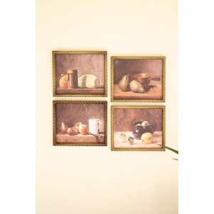 Classic Still Life Print Set of 4 – 12.5" Tall Framed Wall Decor by Kalalou - 1 of 3