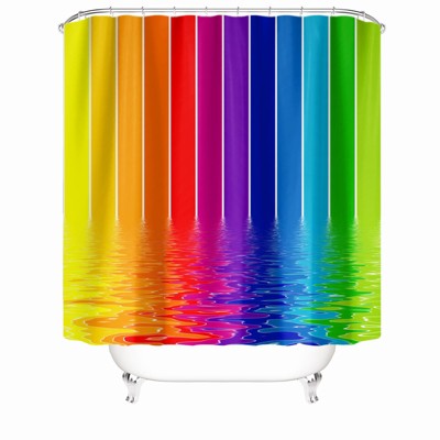 Rainbow Ripple Shower Curtains for Bathroom Waterproof Fabric Bath Curtain Durable Soft Stylish Bathroom Decor 72x72 Inch