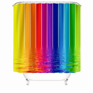 Rainbow Ripple Shower Curtains for Bathroom Waterproof Fabric Bath Curtain Durable Soft Stylish Bathroom Decor 72x72 Inch - 1 of 1