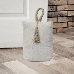 Evideco French Home Goods Cotton Weighted Bag Door Stop 2.3 lbs Natural - 1 of 4