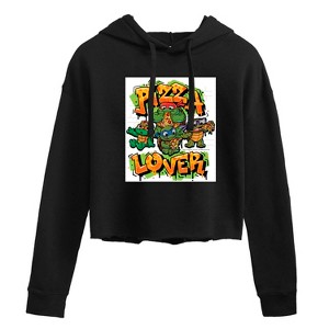Women's - Teenage Mutant Ninja Turtles Mutant Mayhem - Pizza Lover Cropped Graphic Hoodie - 1 of 2