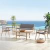 Decksplore 6 Piece Teak Seating Group Outdoor Sectional Set, Indoor-Outdoor Conversation Set L-Shaped Sofa with Dining Table - 2 of 4