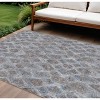 Sky Blue And Silver Geometric Washable Indoor Outdoor Area Rug - 2 of 4