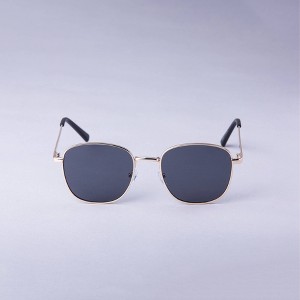 Men's Round Metal Sunglasses - Goodfellow & Co™ Gray/Gold: Medium Fit, UV Protection, Polycarbonate Lenses - 1 of 2