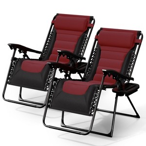 Nestl Padded Zero Gravity Chair, Oversized Patio Lounge Chair, Reclining Camping Chair, Folding Outdoor Chair with Headrest and Cup Holder - 1 of 4