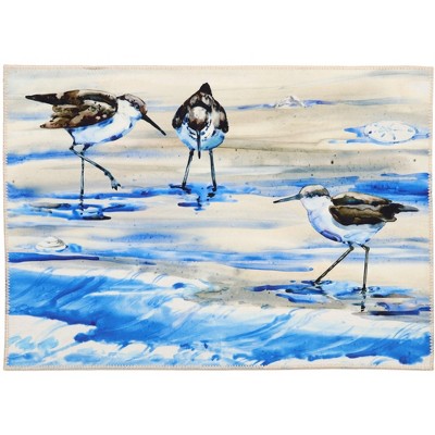 Olivia's Home Sandpipers In The Foaming Sea Indoor Doormat – 22" x 32" Coastal Beach-Themed Accent Mat