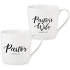 Collections Etc Pastor & Pastor's Wife White Ceramic Coffee Mug Gift Set 13 X 5 X 5 - 2 of 3