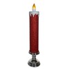 Kurt Adler 19.63-Inch Battery Operated Red Glittered Candle with Warm White LED Flicker Flame - 3 of 4