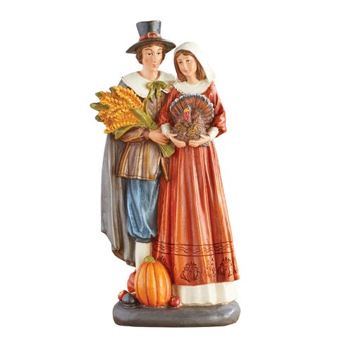 Collections Etc Hand-painted Fall Pilgrim Tabletop Figurine 5.75 X 3.75 ...