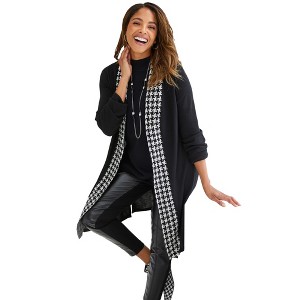 Jessica London Women's Plus Size Fine Gauge Cardigan Topper - 1 of 4