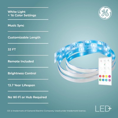 32ft Multicolor LED Light Strip with Remote and Music Sync