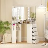 Tangkula Corner Makeup Vanity Desk Makeup Dresser Table with 4 Color Lighting - 3 of 4