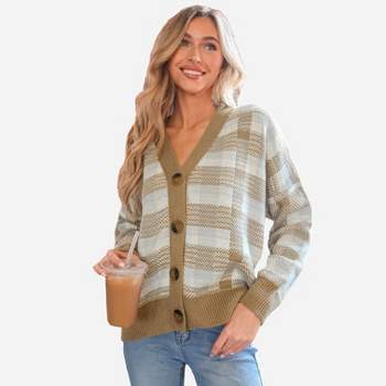 Women's Gingham Button-Front Cardigan - Cupshe