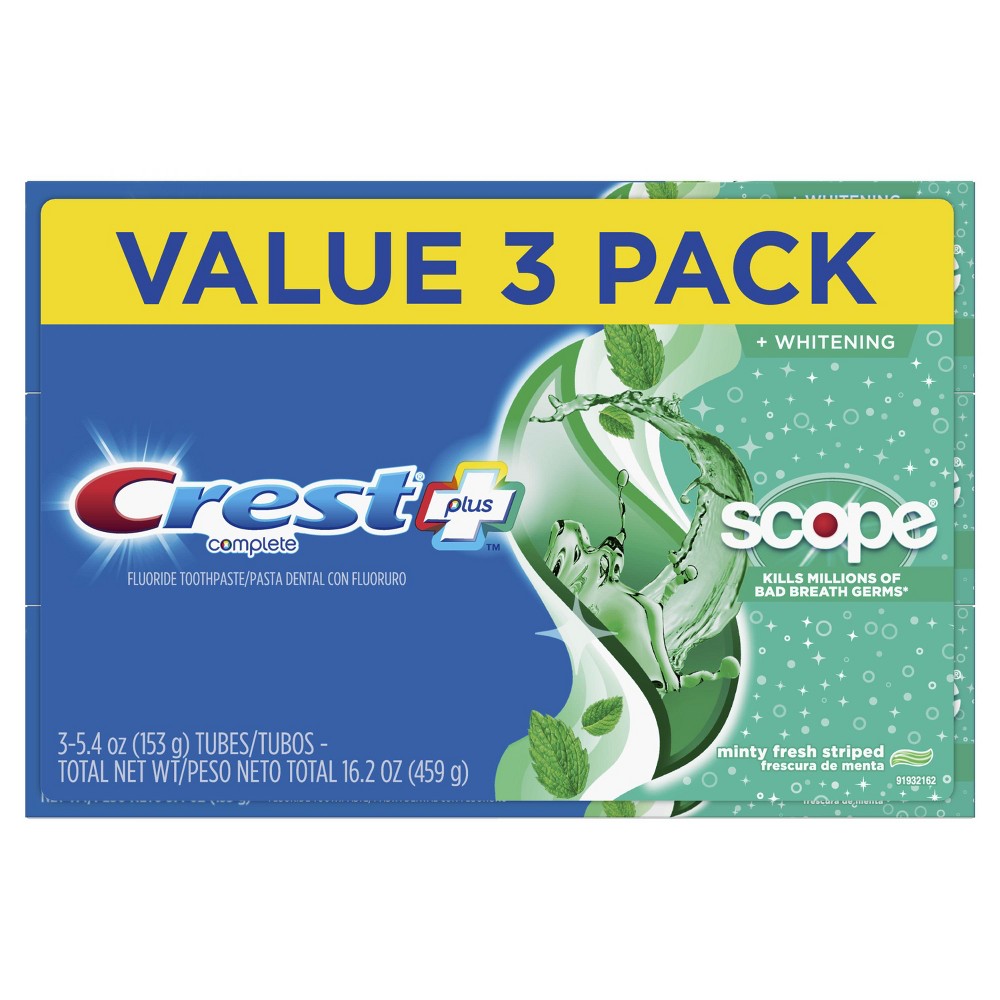 UPC 037000538905 product image for Crest + Scope Complete Whitening Toothpaste Minty Fresh - 16.2oz/3pk | upcitemdb.com