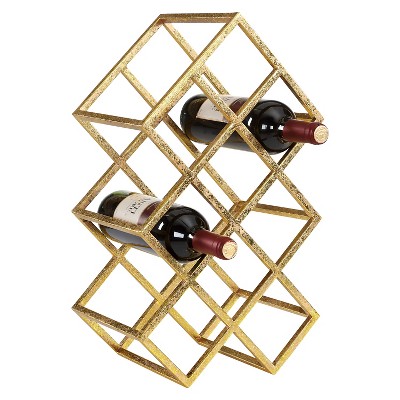 Danya B Sparkling 9 Wine Bottle Rack Gold