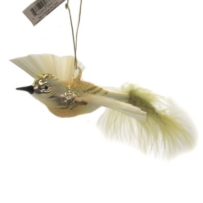 Inge Glas 1.25" Yellow Winged Bird Bird Ornament  -  Tree Ornaments
