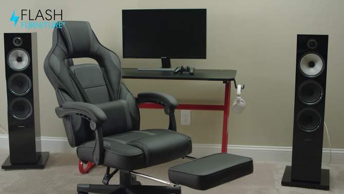 Flash Furniture X40 Gaming Chair Racing Ergonomic Computer Chair with Fully Reclining Back/Arms, Slide-Out Footrest, Massaging Lumbar, 2 of 15, play video