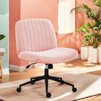 GlasFlength Office Comfy Seating Sets with Replaceable Wheels and Fixed Base, Height Adjustable Wide Seat, White, 29"*10"*23.6"