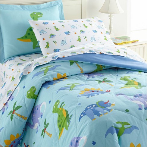 7pc Full Dinosaur Land Cotton Bed In A, Target Twin Bed In A Bag