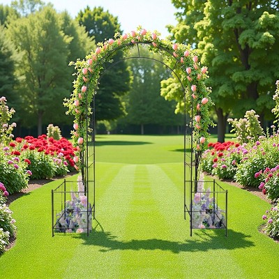 Garden Arch Arbor Trellis for Climbing Plants, Durable Metal Garden Arch Outdoor Wedding Arch, for Party Plant Climbing Rose Vines Lawn Courtyard
