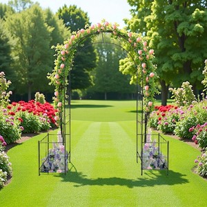Garden Arch Arbor Trellis for Climbing Plants, Durable Metal Garden Arch Outdoor Wedding Arch, for Party Plant Climbing Rose Vines Lawn Courtyard - 1 of 1