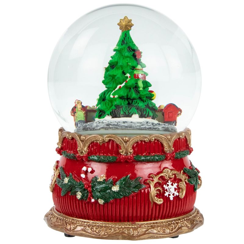 Northlight 5.5" Musical Christmas Tree and Train Water Globe, 4 of 6