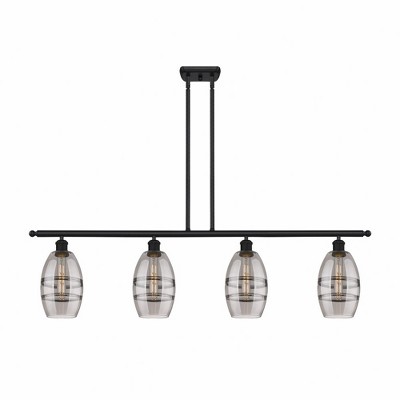 Vaz - 4 Light Stem Hung Island In Industrial Style-8.63 Inches Tall and 48 Inches Wide