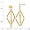 Black Bow Jewelry Double Rhombus Dangle Post Earrings in 14k Yellow Gold - 4 of 4