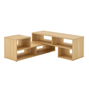 Fortune Candy L-Shaped Adjustable TV Stand for TVs up to 70'', MDF Entertainment Center with Open Shelves for Living Room or Apartment - 1 of 4